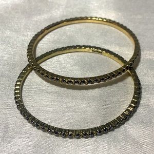Pair of Bangles - Bracelets lined with crystals